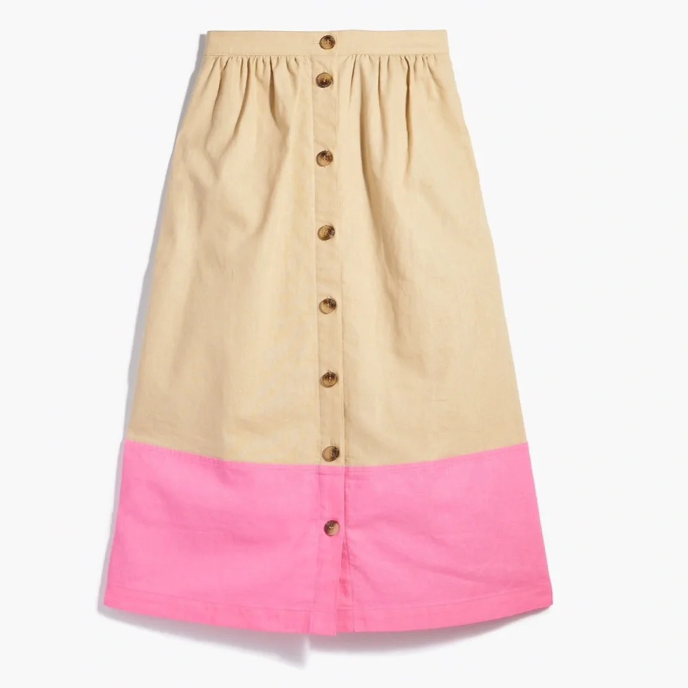 J.CREW Color Block Midi Skirt